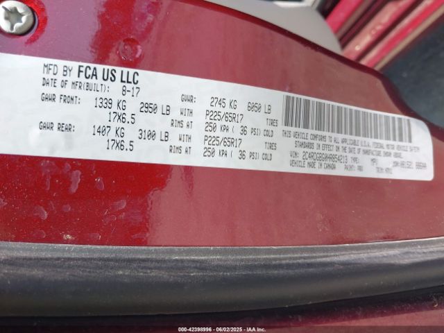 2017 DODGE GRAND CARAVAN 2C4RDGBG0HR854213 Photo 8
