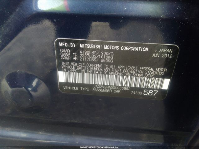 2013 MITSUBISHI LANCER JA32V2FW0DU000952 Photo 8