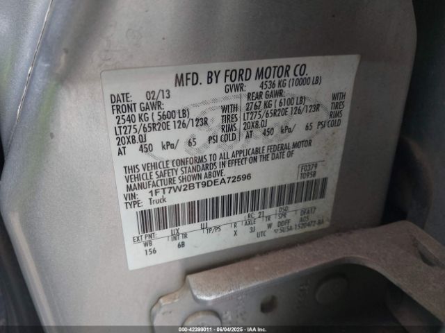 2013 FORD F-250 1FT7W2BT9DEA72596 Photo 8