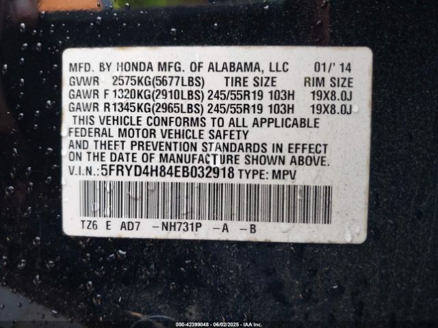 2014 ACURA MDX 5FRYD4H84EB032918 Photo 8