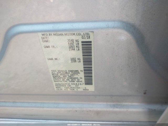 1N4AZ1CP4JC304267 Nissan 2018