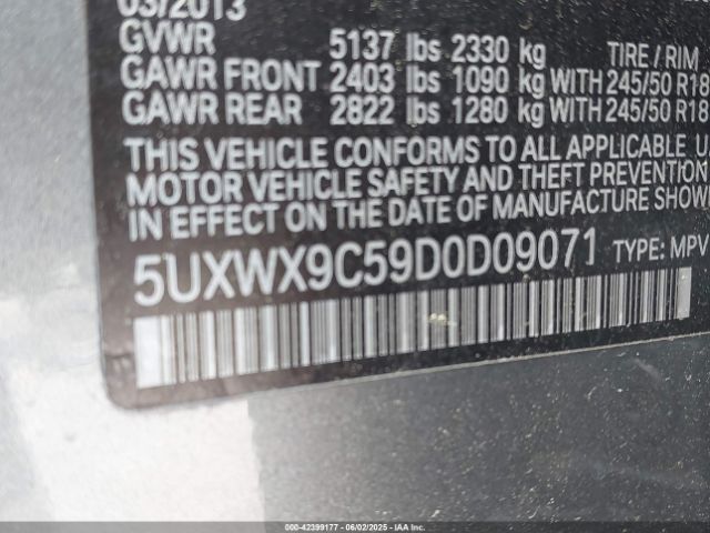 2013 BMW X3 5UXWX9C59D0D09071 Photo 8