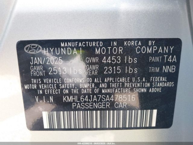 KMHL64JA7SA478516 Hyundai SONATA SEL