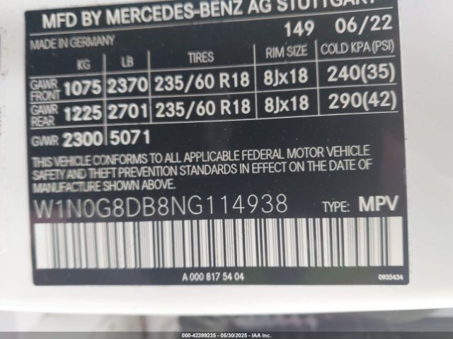 2022 MERCEDES-BENZ GLC 300 W1N0G8DB8NG114938 Photo 8