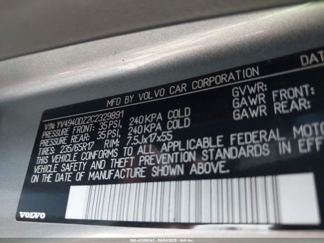 2012 VOLVO XC60 YV4940DZ2C2329891 Photo 8