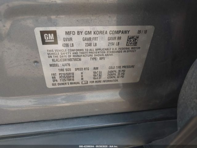 2019 BUICK ENCORE KL4CJCSM1KB759236 Photo 8