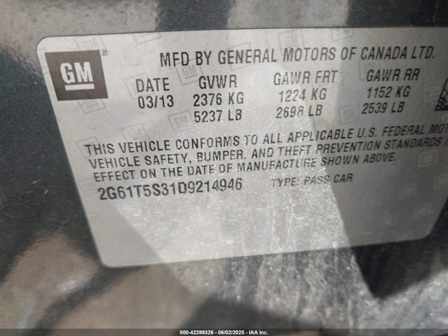 2013 CADILLAC XTS 2G61T5S31D9214946 Photo 8