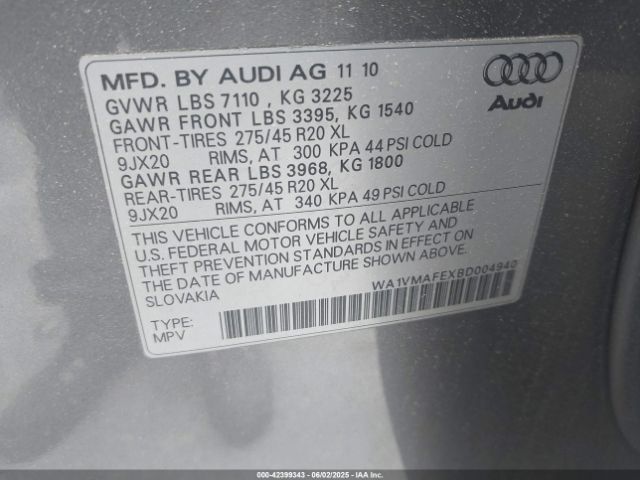 2011 AUDI Q7 WA1VMAFEXBD004940 Photo 8