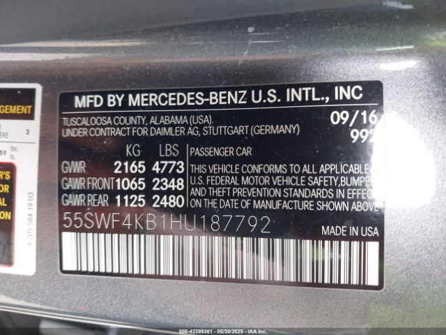55SWF4KB1HU187792 Mercedes-Benz C 300 4matic/luxury 4matic/sport 4matic