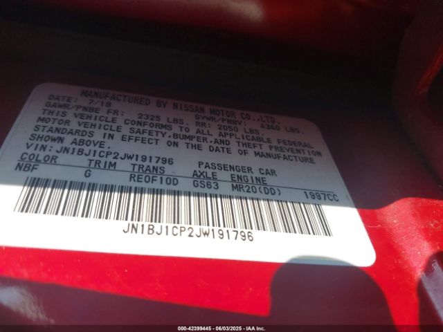 JN1BJ1CP2JW191796 Nissan Rogue Sport S