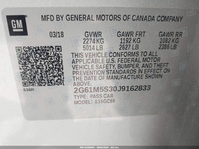 2018 CADILLAC XTS 2G61M5S30J9162833 Photo 8