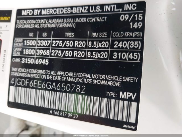 2016 MERCEDES-BENZ GL 450 4JGDF6EE6GA650782 Photo 8