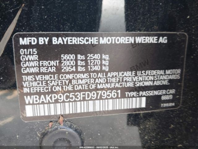 2015 BMW 550I WBAKP9C53FD979561 Photo 8