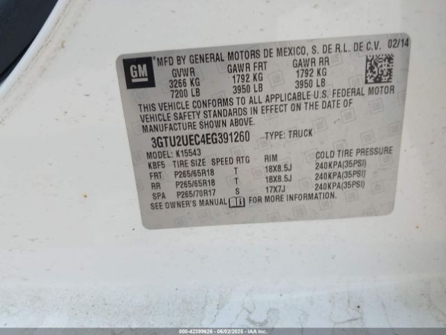 2014 GMC SIERRA 1500 3GTU2UEC4EG391260 Photo 8