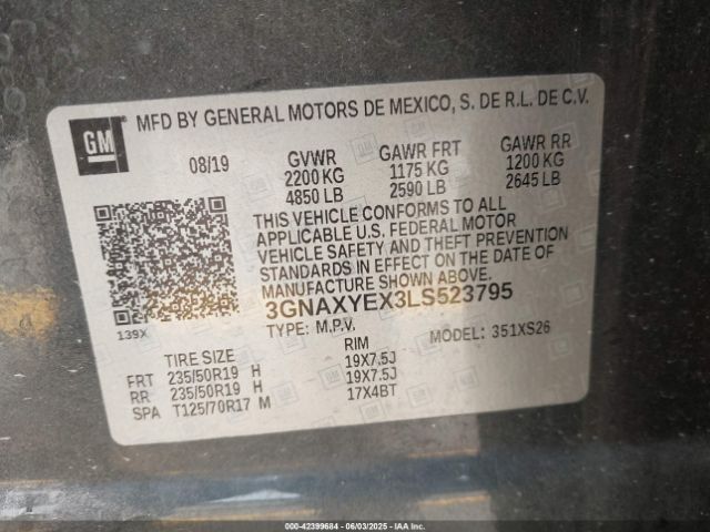 2020 CHEVROLET EQUINOX 3GNAXYEX3LS523795 Photo 8