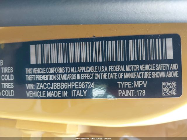 2017 JEEP RENEGADE ZACCJBBB6HPE96724 Photo 8