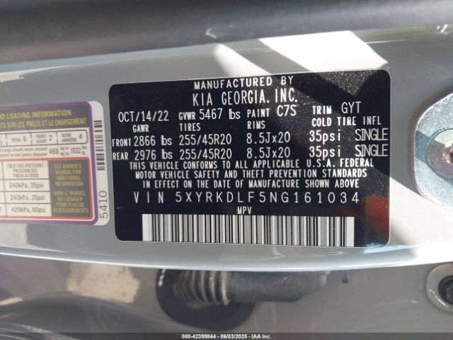 2022 KIA SORENTO 5XYRKDLF5NG161034 Photo 8
