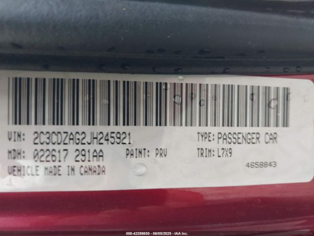 2018 DODGE CHALLENGER 2C3CDZAG2JH245921 Photo 8