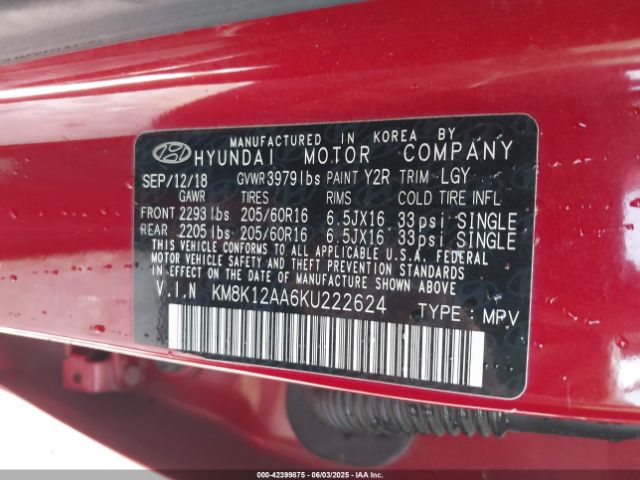 2019 HYUNDAI KONA KM8K12AA6KU222624 Photo 8