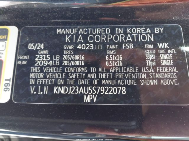 KNDJ23AU5S7922078 KIA SOUL LX