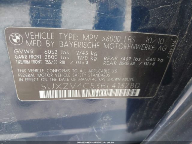 2011 BMW X5 5UXZV4C53BL413280 Photo 8