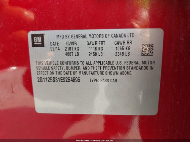 2G1125S31E9254695 Chevrolet Impala 2lt