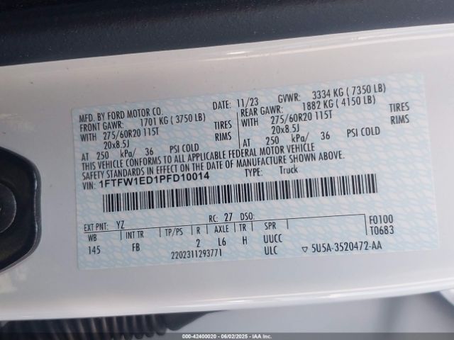 2023 FORD F-150 1FTFW1ED1PFD10014 Photo 8