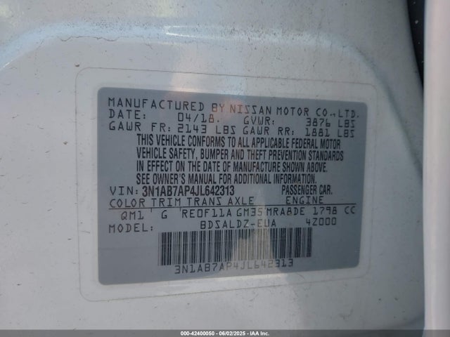 3N1AB7AP4JL642313 Nissan 2018