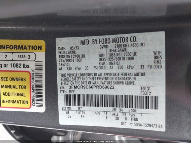 2023 FORD BRONCO SPORT 3FMCR9C66PRD69622 Photo 8