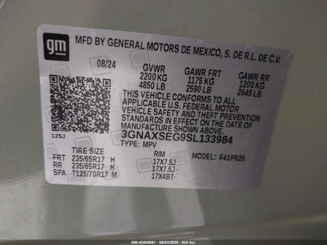 2025 CHEVROLET EQUINOX 3GNAXSEG9SL133984 Photo 8
