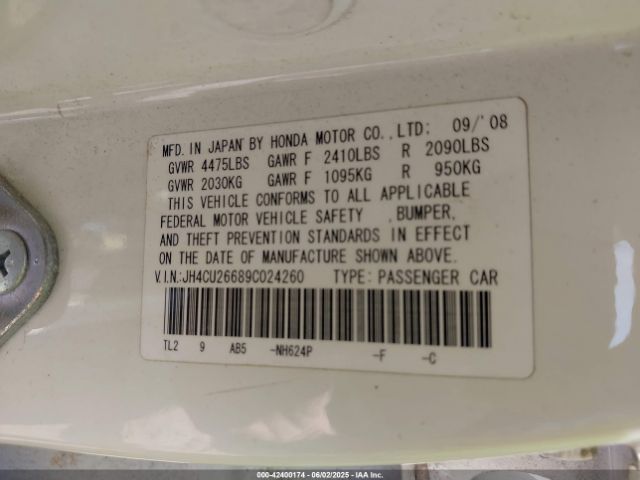 2009 ACURA TSX JH4CU26689C024260 Photo 8