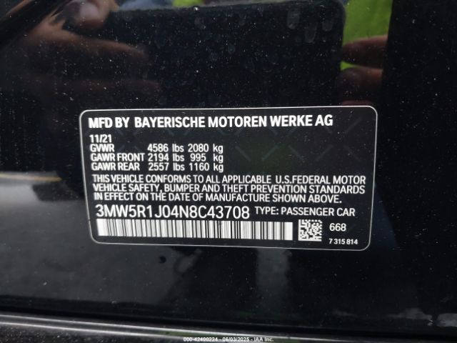 2022 BMW 330I 3MW5R1J04N8C43708 Photo 8