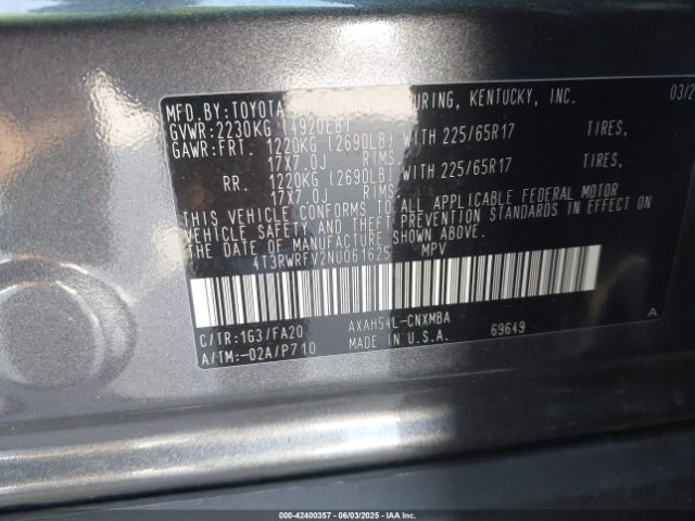 2022 TOYOTA RAV4 HYBRID 4T3RWRFV2NU061625 Photo 8