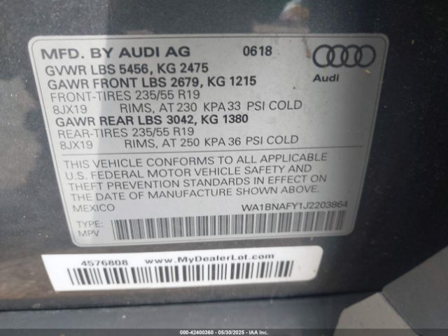WA1BNAFY1J2203864 Audi Q5