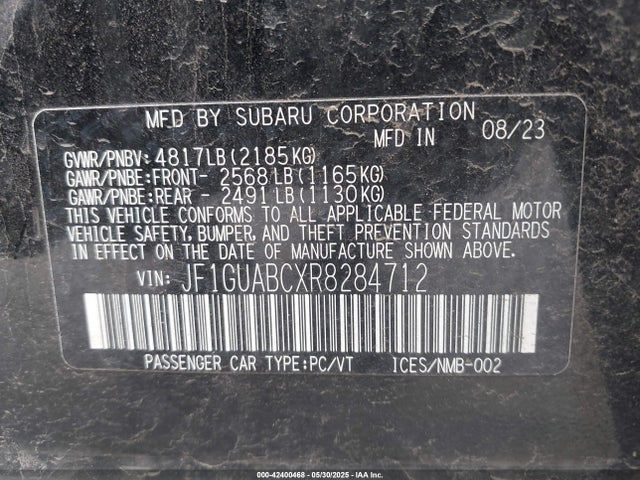 JF1GUABCXR8284712 Subaru na