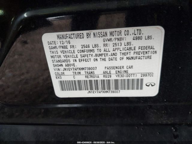 JN1EV7APXHM739007 Infiniti Q50 3.0t Signature Edition