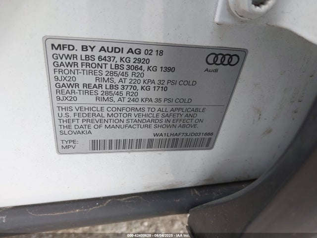 2018 AUDI Q7 WA1LHAF73JD031666 Photo 8