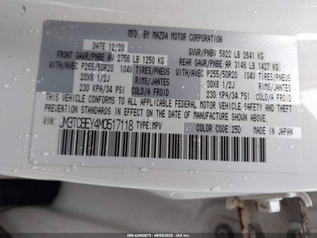 2021 MAZDA CX-9 JM3TCBEY4M0517118 Photo 8
