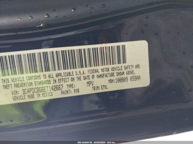 3C4PDCBG6ET142667 Dodge Journey Sxt