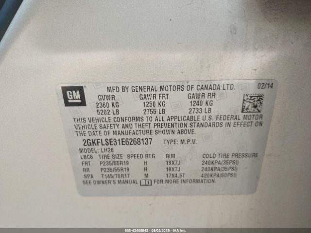 2GKFLSE31E6268137 GMC lfx - vvt, e85 max, aluminum