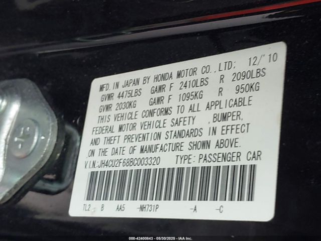 2011 ACURA TSX JH4CU2F68BC003320 Photo 8