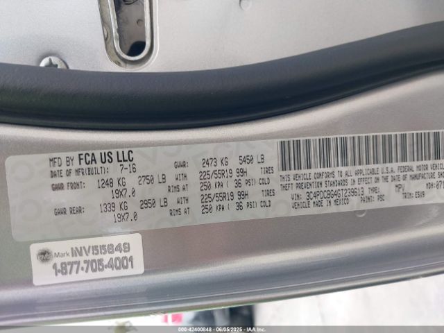 3C4PDCBG4GT239613 Dodge Journey Sxt