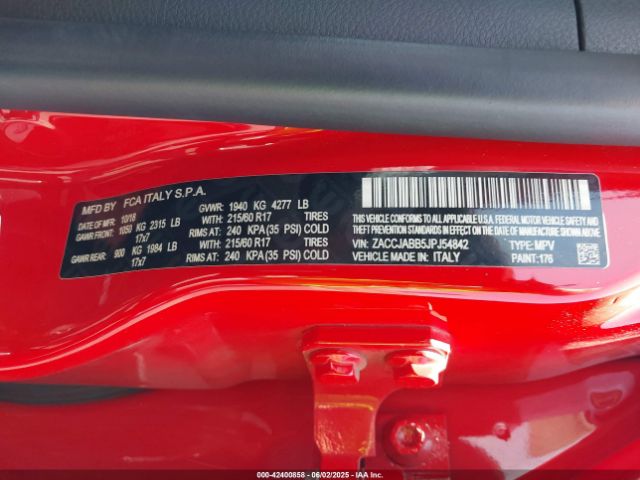 ZACCJABB5JPJ54842 Jeep Renegade Latitude Fwd