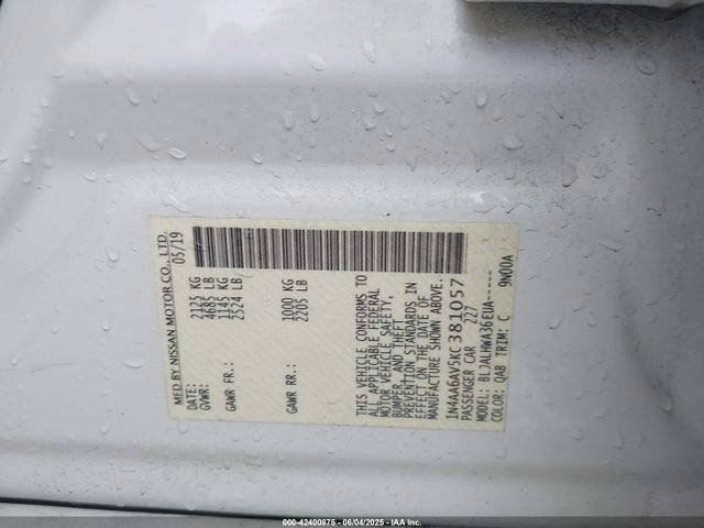 1N4AA6AV5KC381057 Nissan 2019