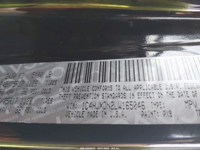 2020 JEEP WRANGLER UNLIMITED 1C4HJXDN2LW165046 Photo 8