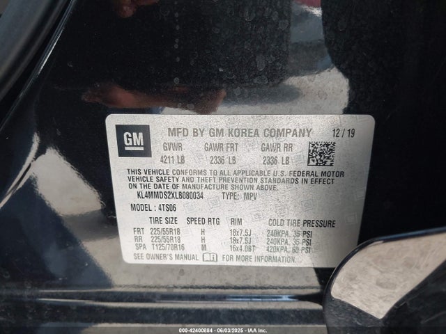 KL4MMDS2XLB080034 Buick l1h - di, vvt, alum, css prime