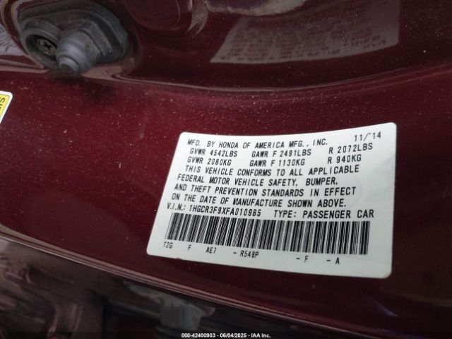 1HGCR3F9XFA010985 Honda j35y1