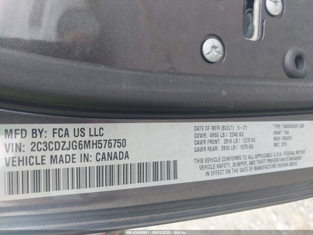 2C3CDZJG6MH576750 Dodge Challenger