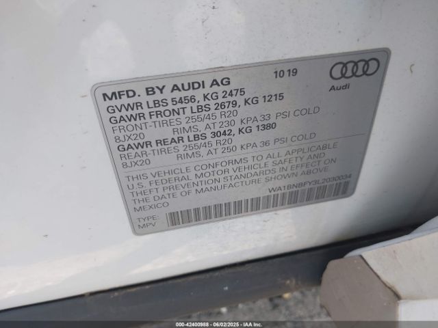 2020 AUDI Q5 WA1BNBFY3L2030034 Photo 8
