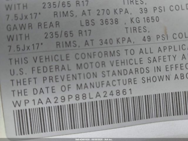 2008 PORSCHE CAYENNE WP1AA29P88LA24861 Photo 8